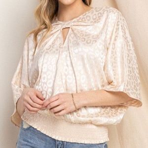 Satin Leopard Top 1X